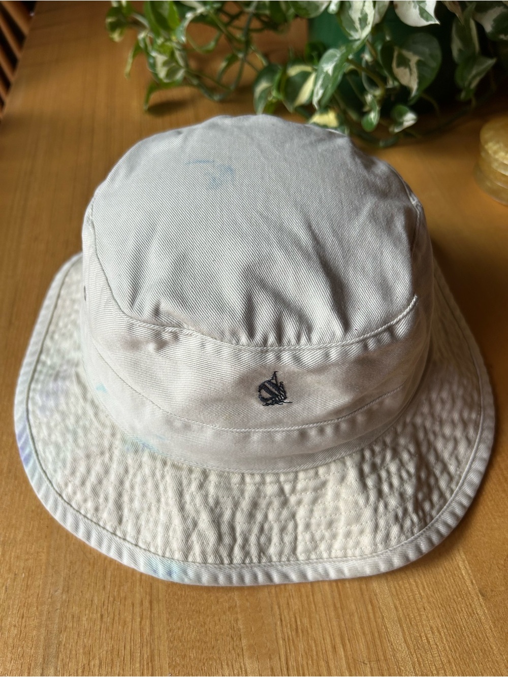 Light Beige Nautica Bucket Hat with Embroidered Logo - Men